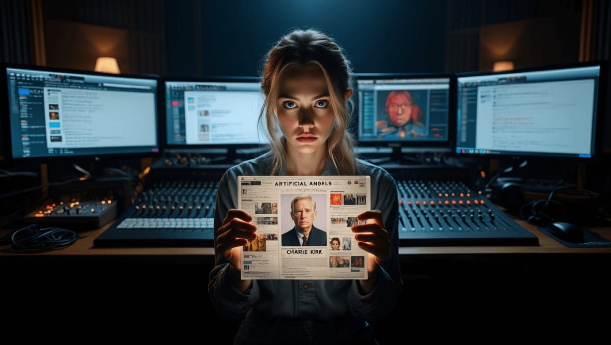 
    Grimes put Charlie Kirk on her new album cover and people have some thoughts  
