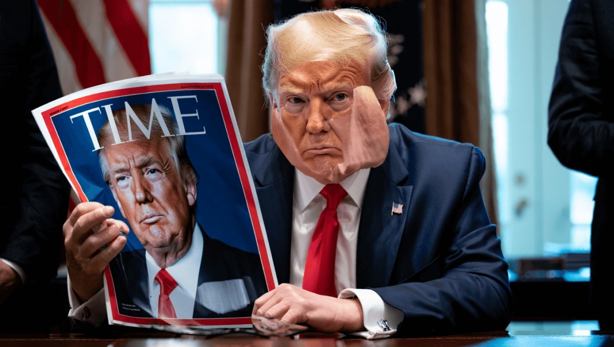 
    “They disappeared my hair”: Trump lashes out at Time Magazine for using a “super bad picture” on a cover that praises him  
