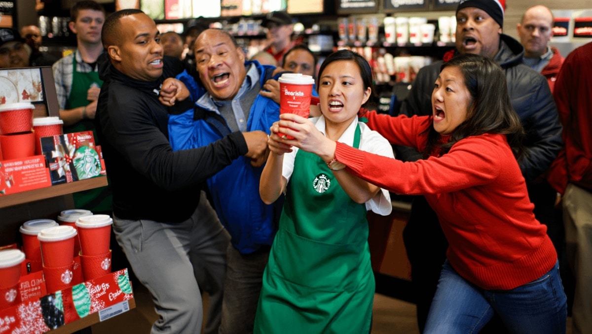 
    “Embarrassing”: Grown adults are literally fighting over the Starbucks “Bearista” cup  