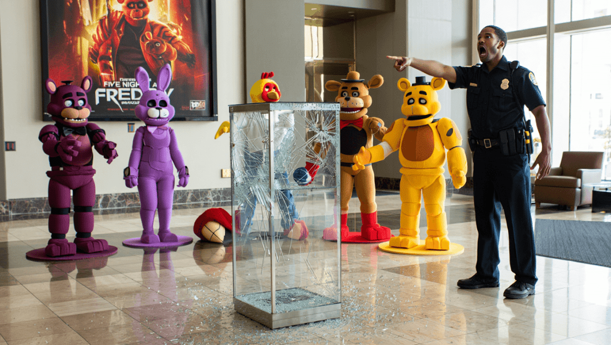 “The hype train is running itself”: Fans are stealing “Five Nights at Freddys” standees from movie theaters—again